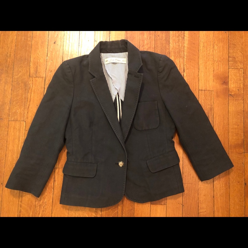 Women Navy Sport Coat with Gold Buttons